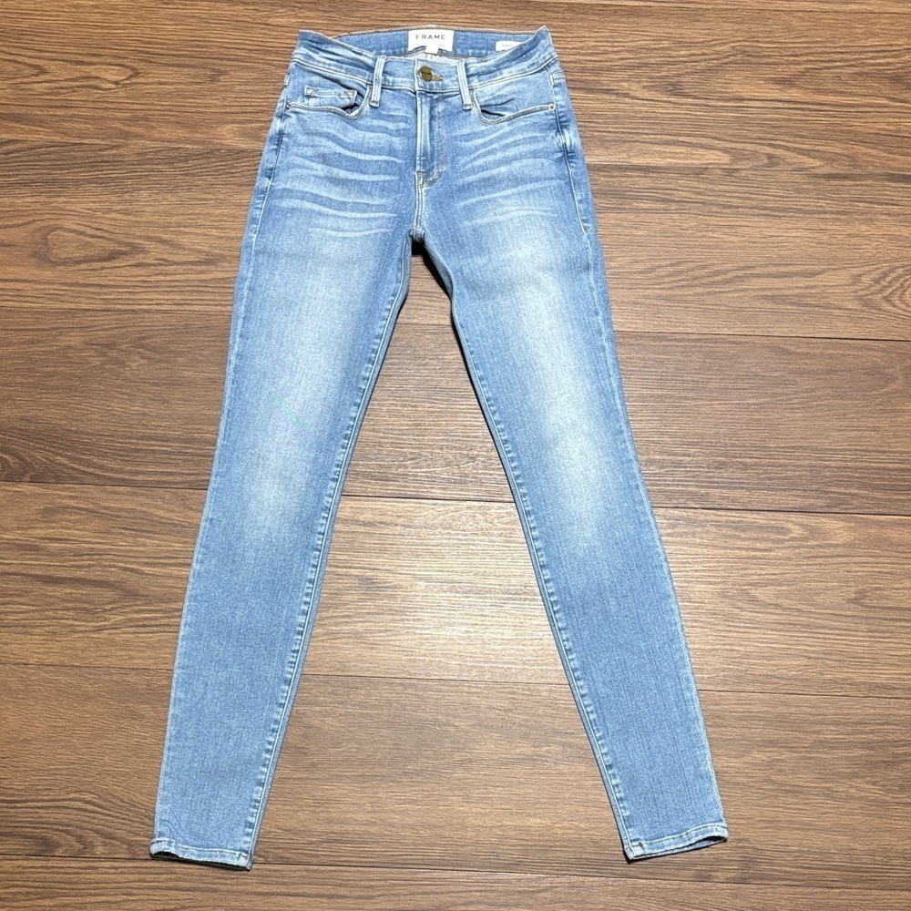 FRAME Le Skinny de Jeanne Jeans 25 Light Wash Stretch Skinny Denim